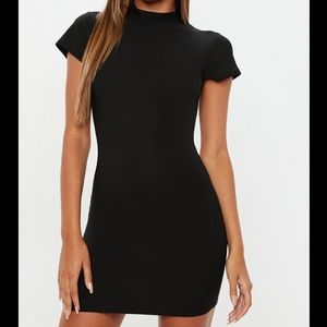 Cap sleeve high neck bodycon mini dress